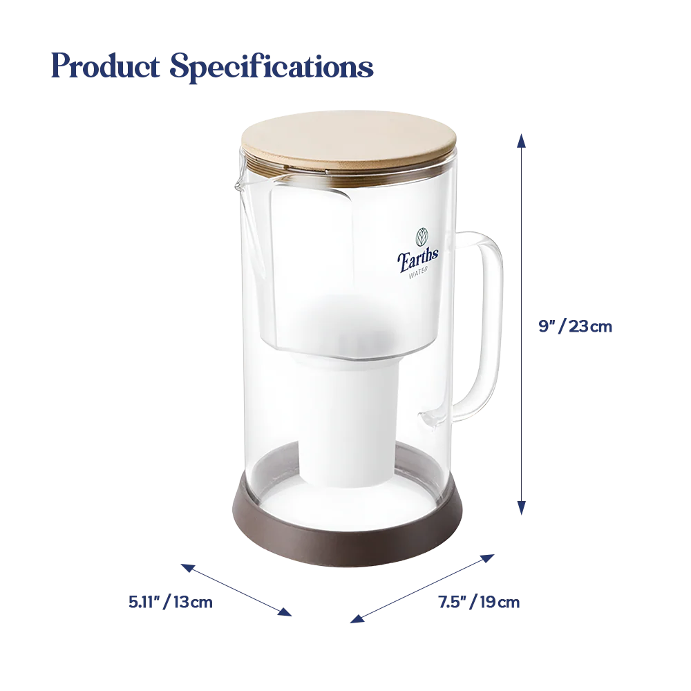 2.5L Glass Jug Carafe Alkaline Water Filter - Natural - Image 5