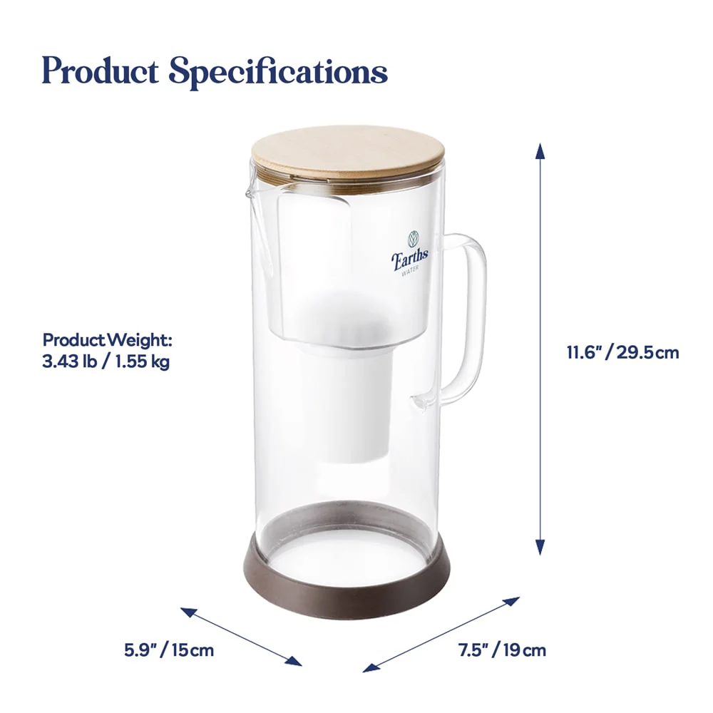 3.5L Glass Carafe Alkaline Water Filter - Natural - Image 5