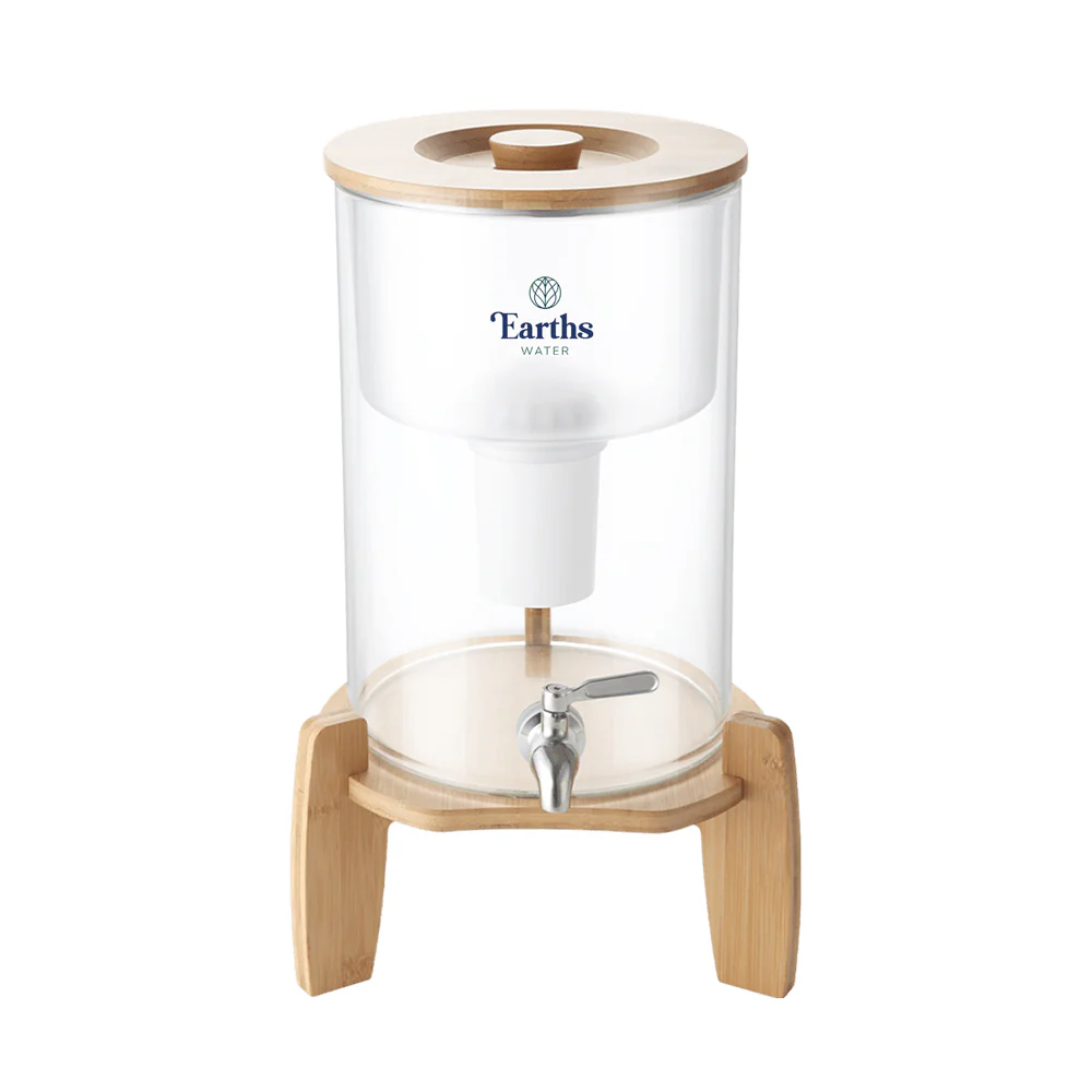 9L Glass Benchtop Alkaline Water Filter - Natural Bamboo - Image 2