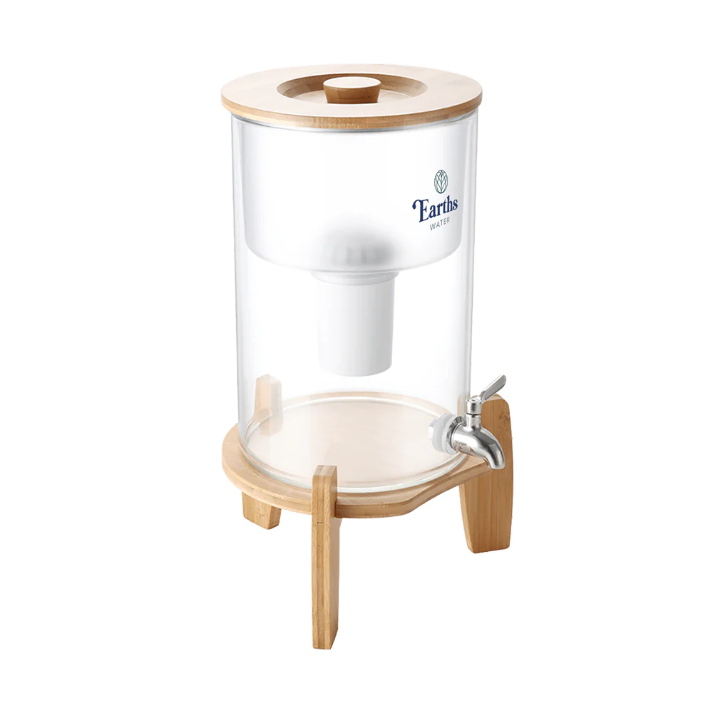 9L Glass Benchtop Alkaline Water Filter - Natural Bamboo - Image 3