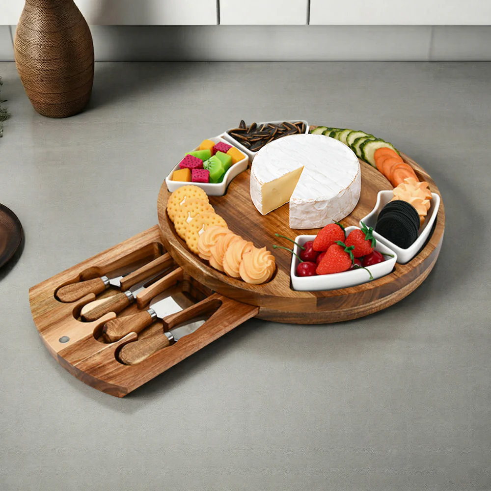 Acacia Wood Charcuterie Board - 9 Piece Set - Image 10
