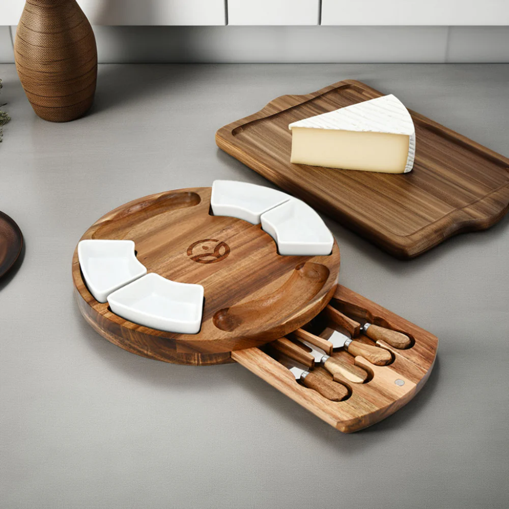 Acacia Wood Charcuterie Board - 9 Piece Set - Image 12