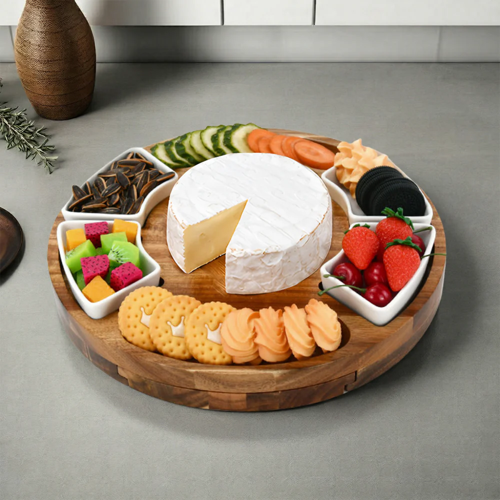 Acacia Wood Charcuterie Board - 9 Piece Set - Image 9