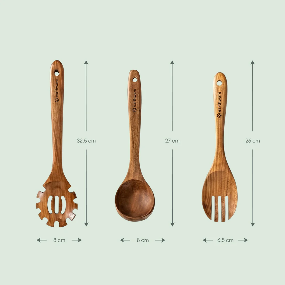 Acacia Wood Kitchen Utensils - 10 Piece Set - Image 5
