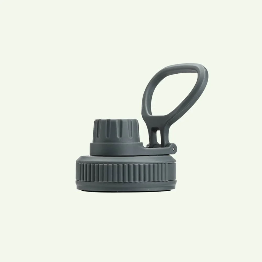 Premium Insulated Water Bottle with 2 x Caps - Grey (550ml) - Image 3