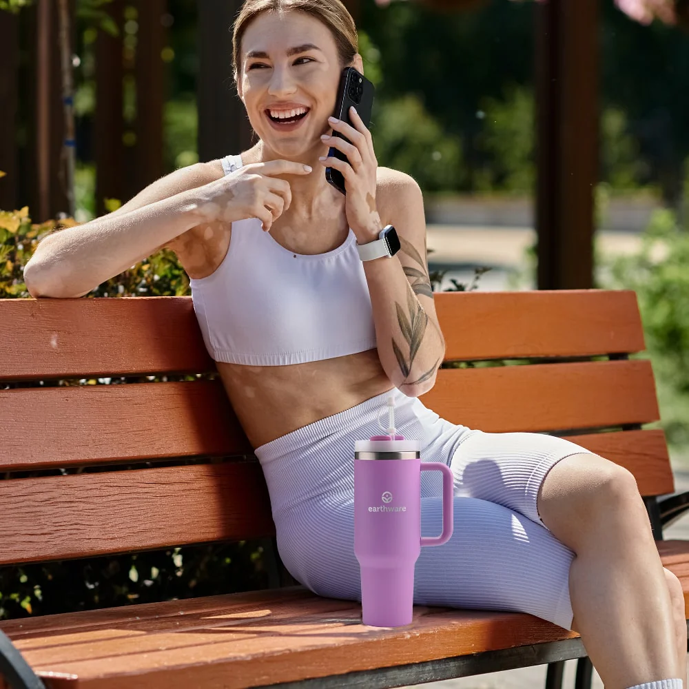 Premium Insulated Tumbler - Purple (1.2L) - Image 3