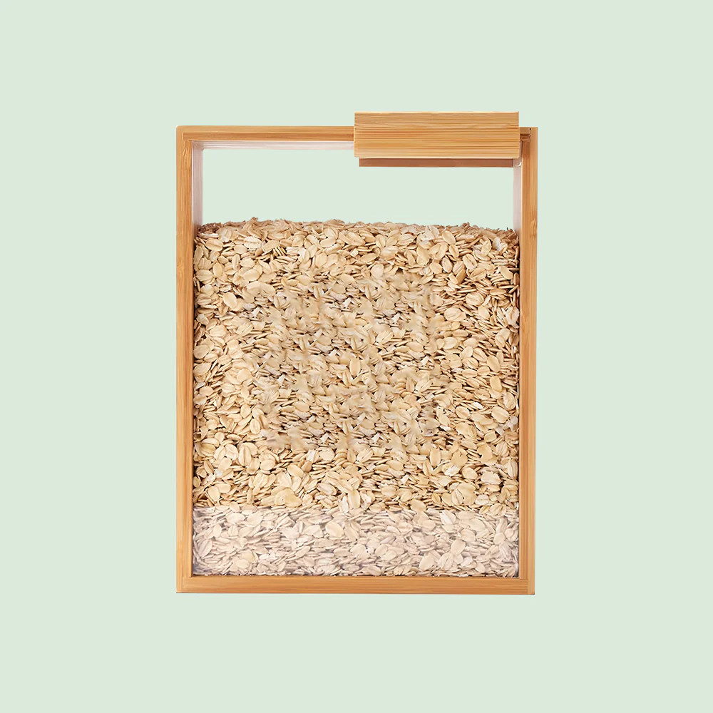 Glass & Bamboo Sliding-Lid Food Dispenser Set – 3-Pack - Image 5