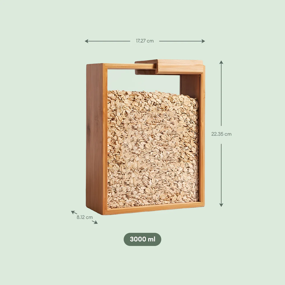 Glass & Bamboo Sliding-Lid Food Dispenser Set – 3-Pack - Image 8
