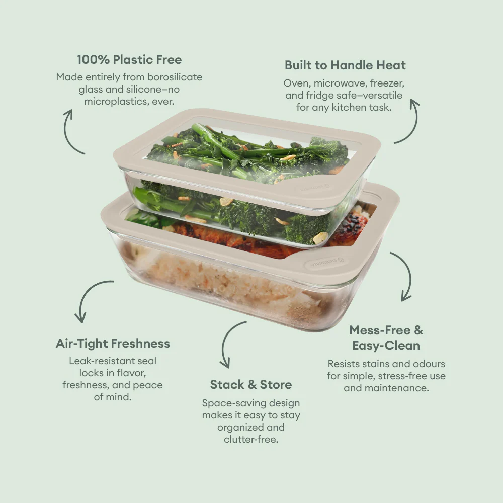 Glass Food Storage Containers - Rectangle (1530ml) - Image 3