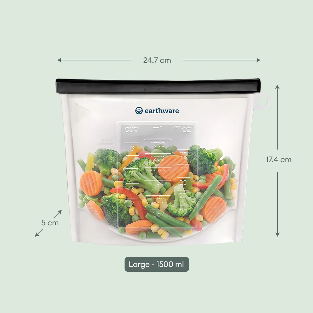 No-Tox Reusable Silicone Food Storage Bag - 3 Pack - Image 6