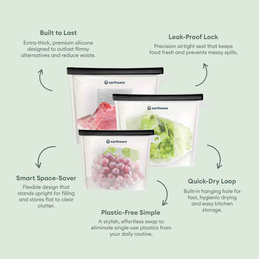 No-Tox Reusable Silicone Food Storage Bag - Small - Image 3