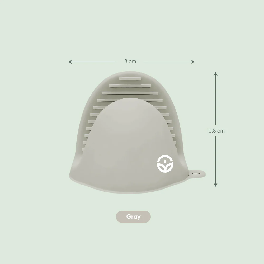 No-Tox Silicone Oven Mitt Set - Grey - Image 3