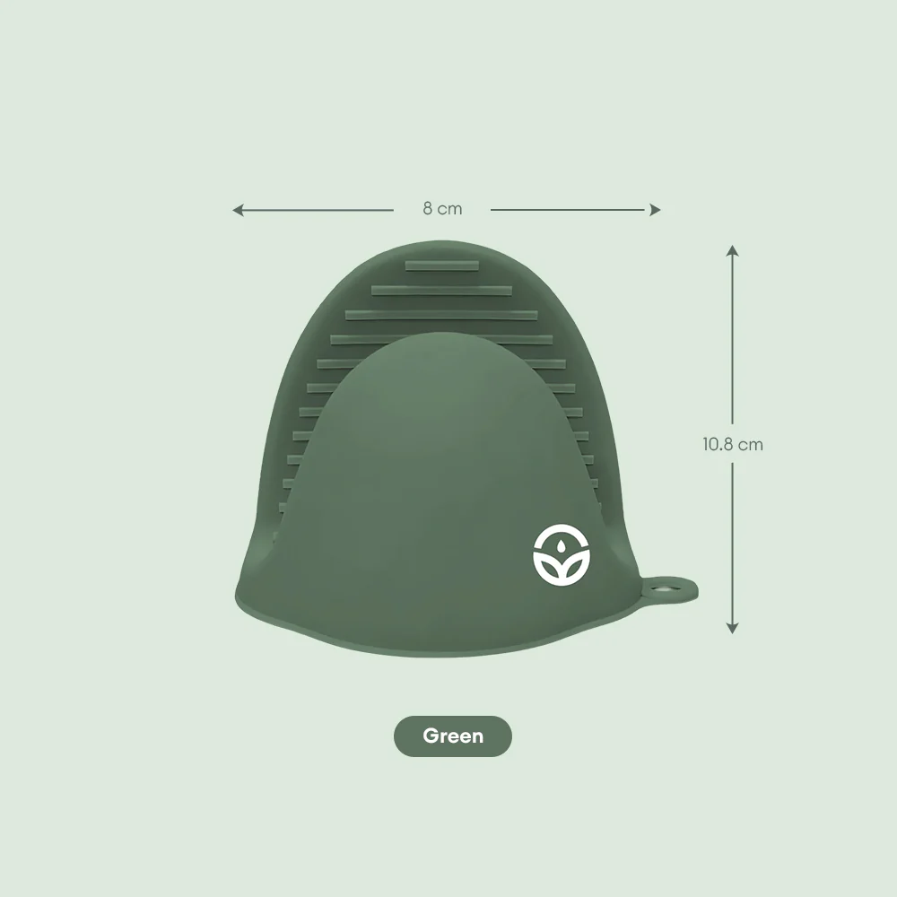 No-Tox Silicone Oven Mitt Set - Green - Image 2