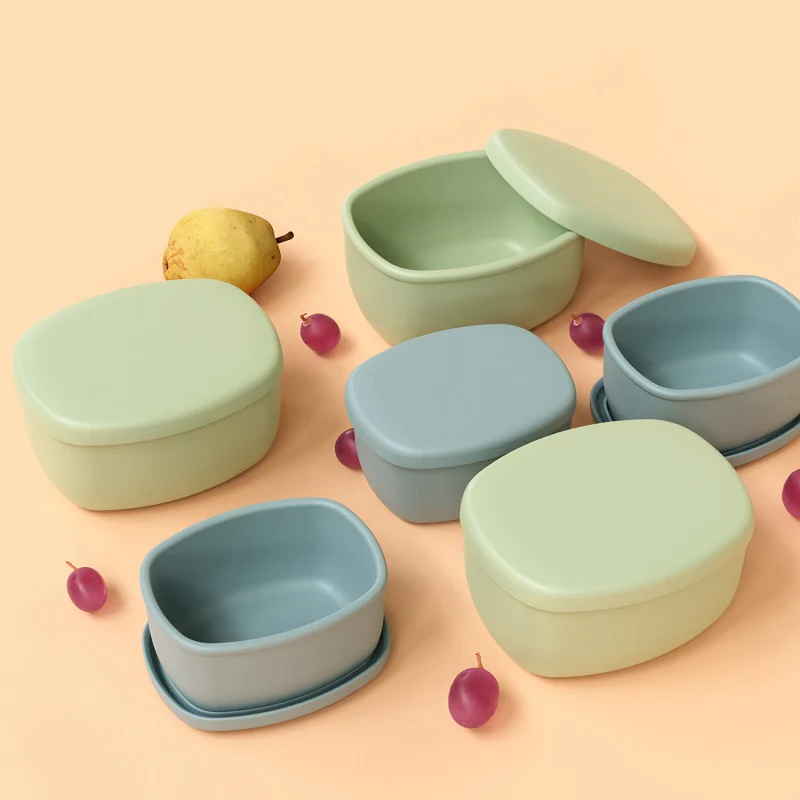 No-Tox Silicone Snack Box - 2 Pack - Olive (200ml + 350ml) - Image 7